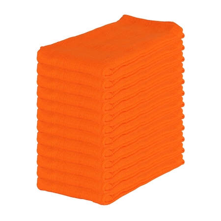 Monarch Huck Cotton Cleaning Towels 16x26 Orange (12pk) ABSBNT-ORNG